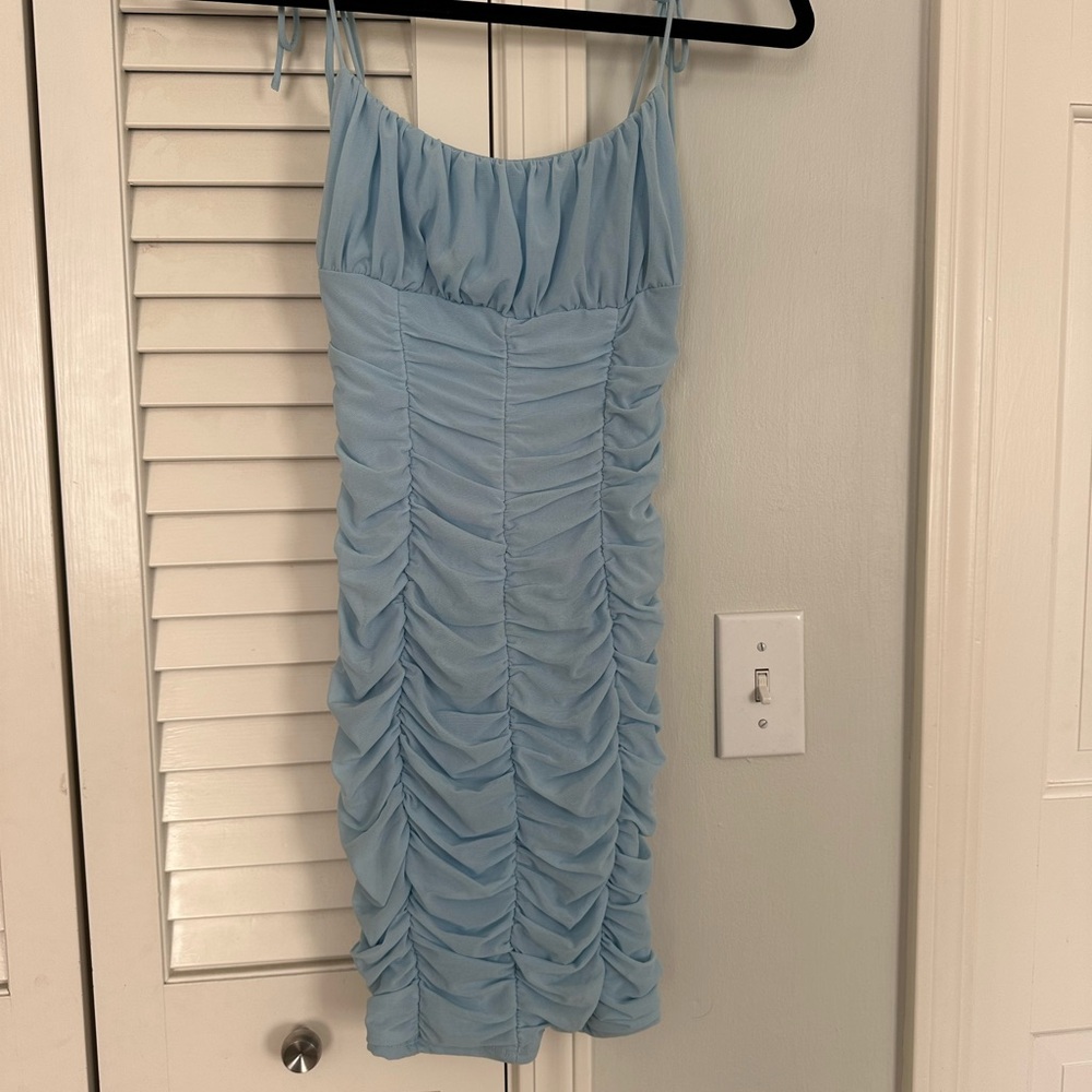 Princess Polly Light Blue Ruched Mini Dress